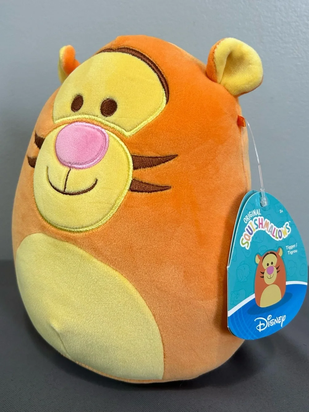 Disney Squishmallow Tigger Plush Toy - Orange & Yellow 8”